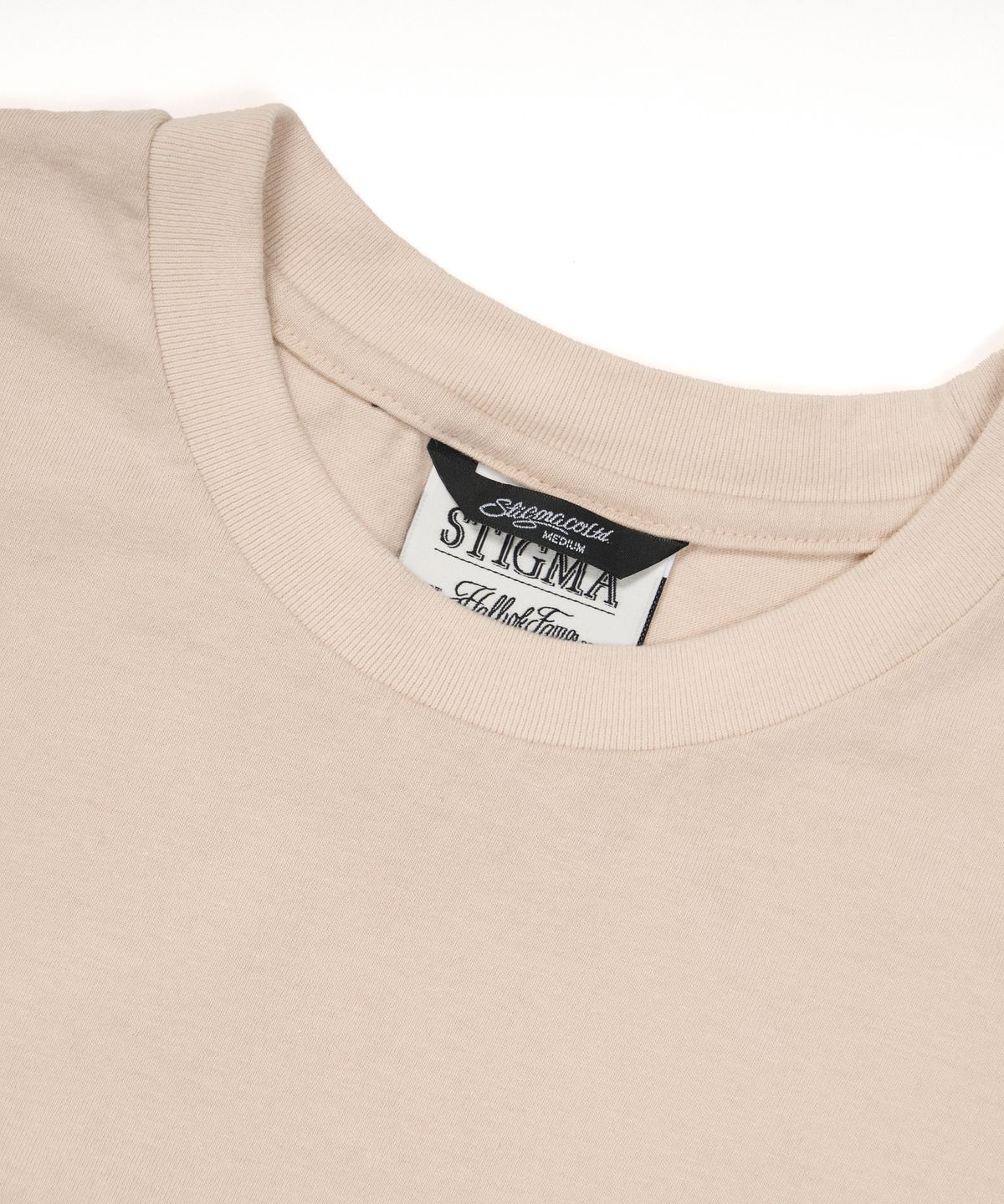 스티그마(STIGMA) Cross Smile Vintage-Like Washed Oversized Short Sleeves T-Shirts Beige