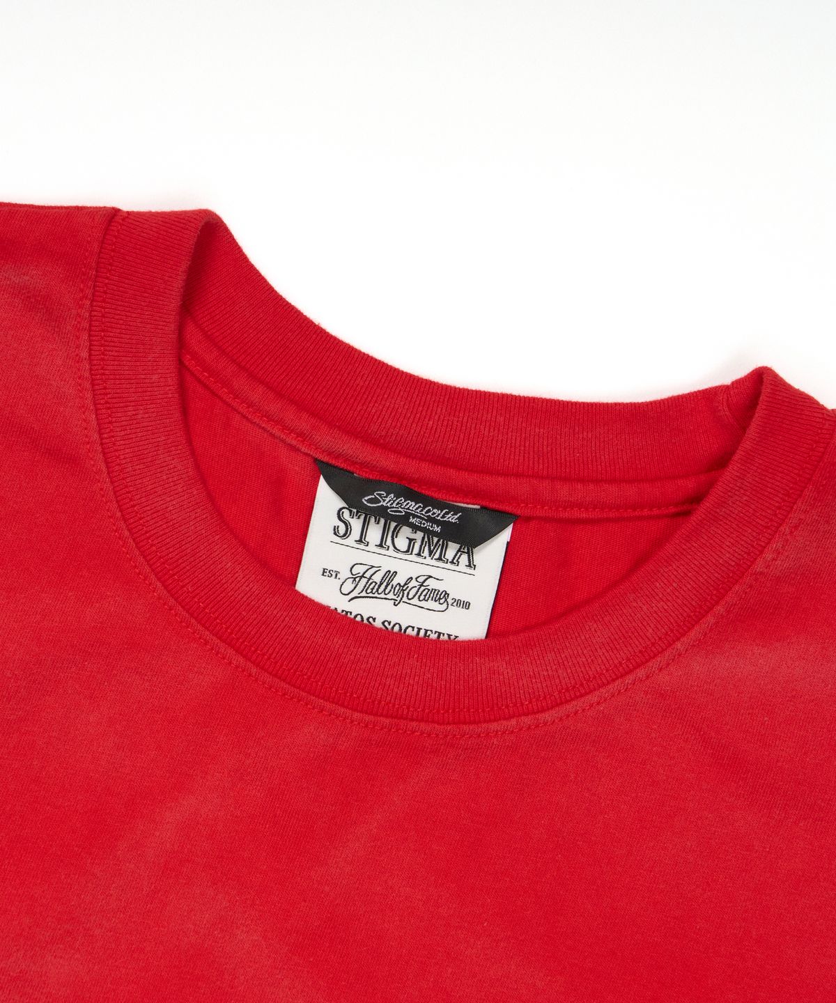 스티그마(STIGMA) Cross Smile Vintage-Like Washed Oversized Short Sleeves T-Shirts Red