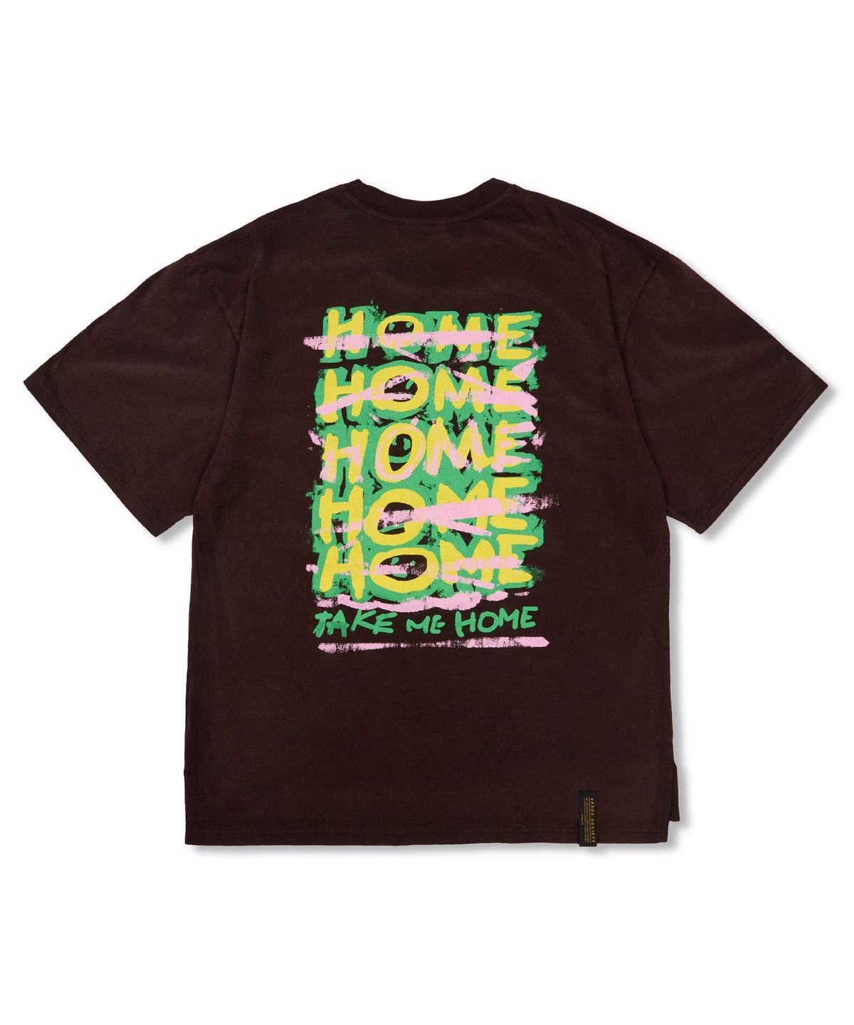 스티그마(STIGMA) Home Vintage-Like Washed Oversized Short Sleeves T-Shirts Brown