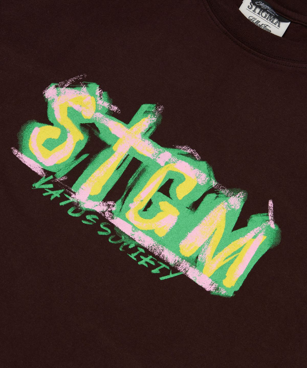 스티그마(STIGMA) Home Vintage-Like Washed Oversized Short Sleeves T-Shirts Brown