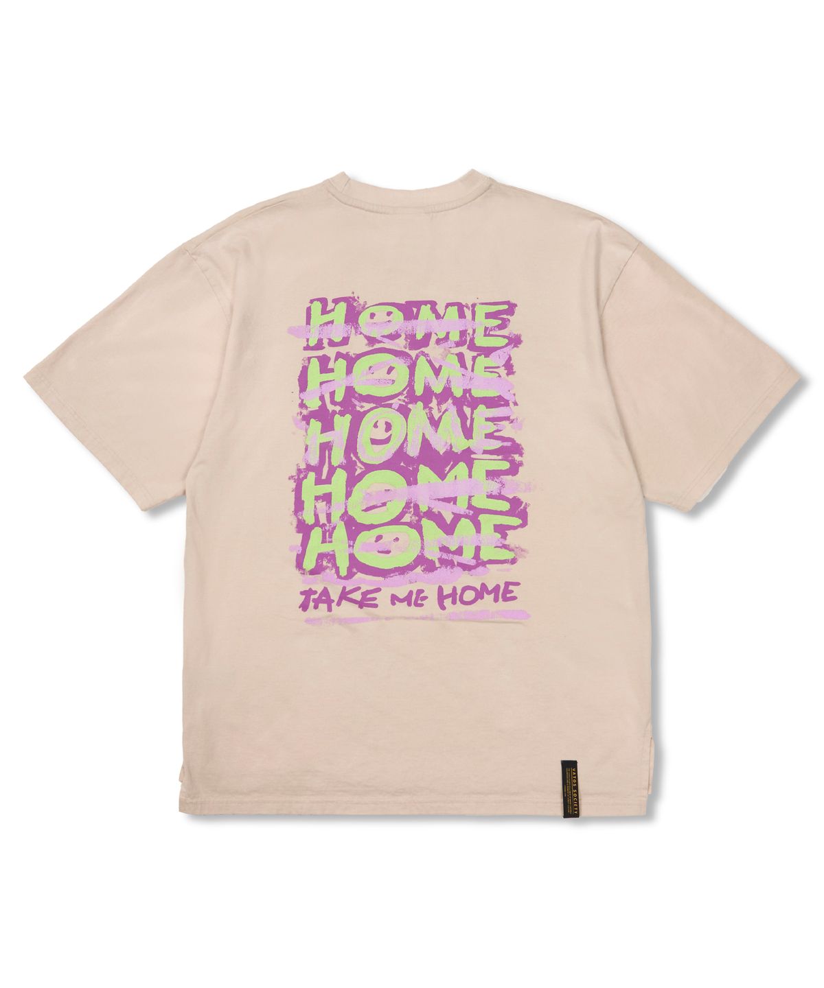 스티그마(STIGMA) Home Vintage-Like Washed Oversized Short Sleeves T-Shirts Beige