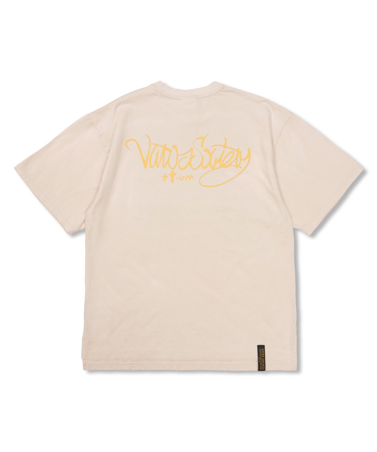 스티그마(STIGMA) Crayon Flower Vintage-Like Washed Oversized Short Sleeves T-Shirts Beige