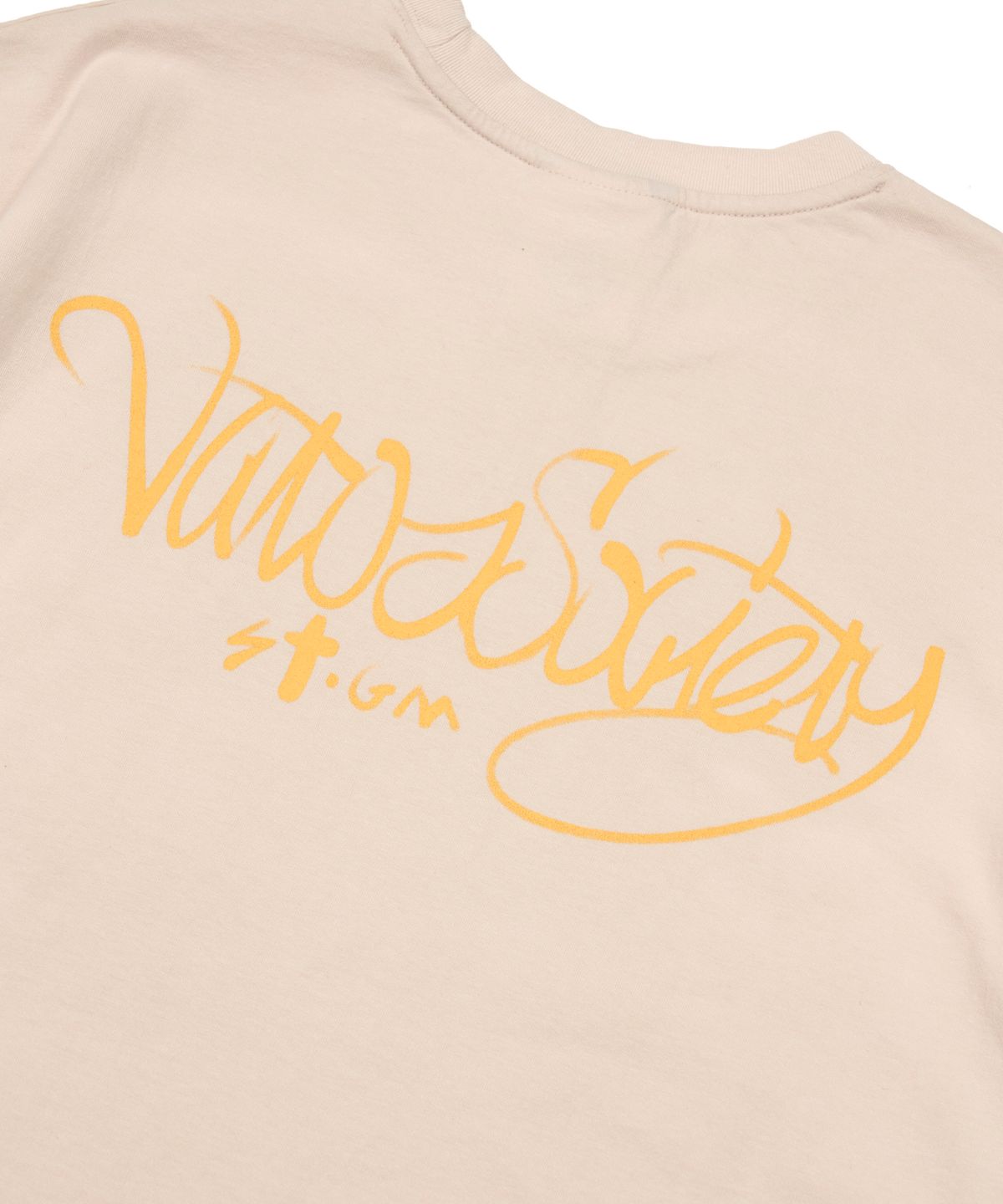스티그마(STIGMA) Crayon Flower Vintage-Like Washed Oversized Short Sleeves T-Shirts Beige