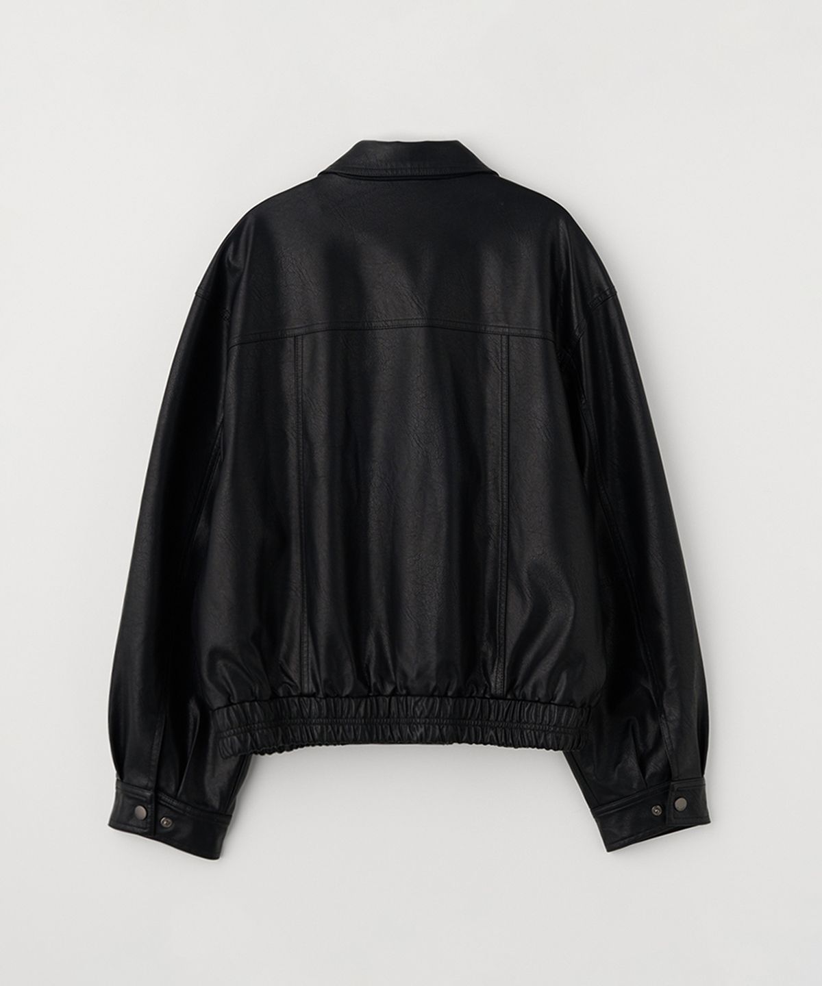 셀리테일즈(CELITAILS) FAUX LEATHER POCKET JUMPER_BLACK