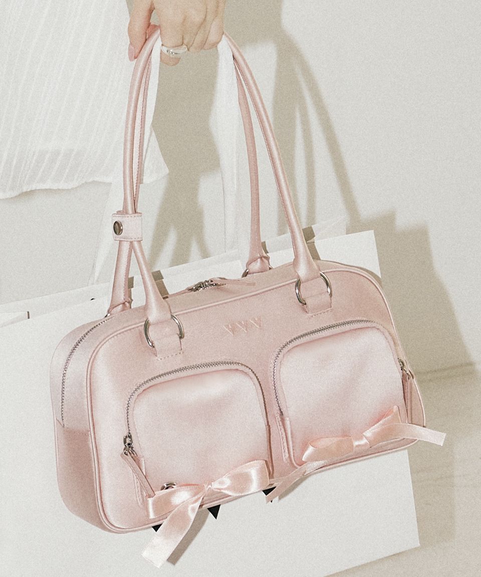 MUSINSA公式 | VVV Ribbon pocket tote shoulder bag _ Pink