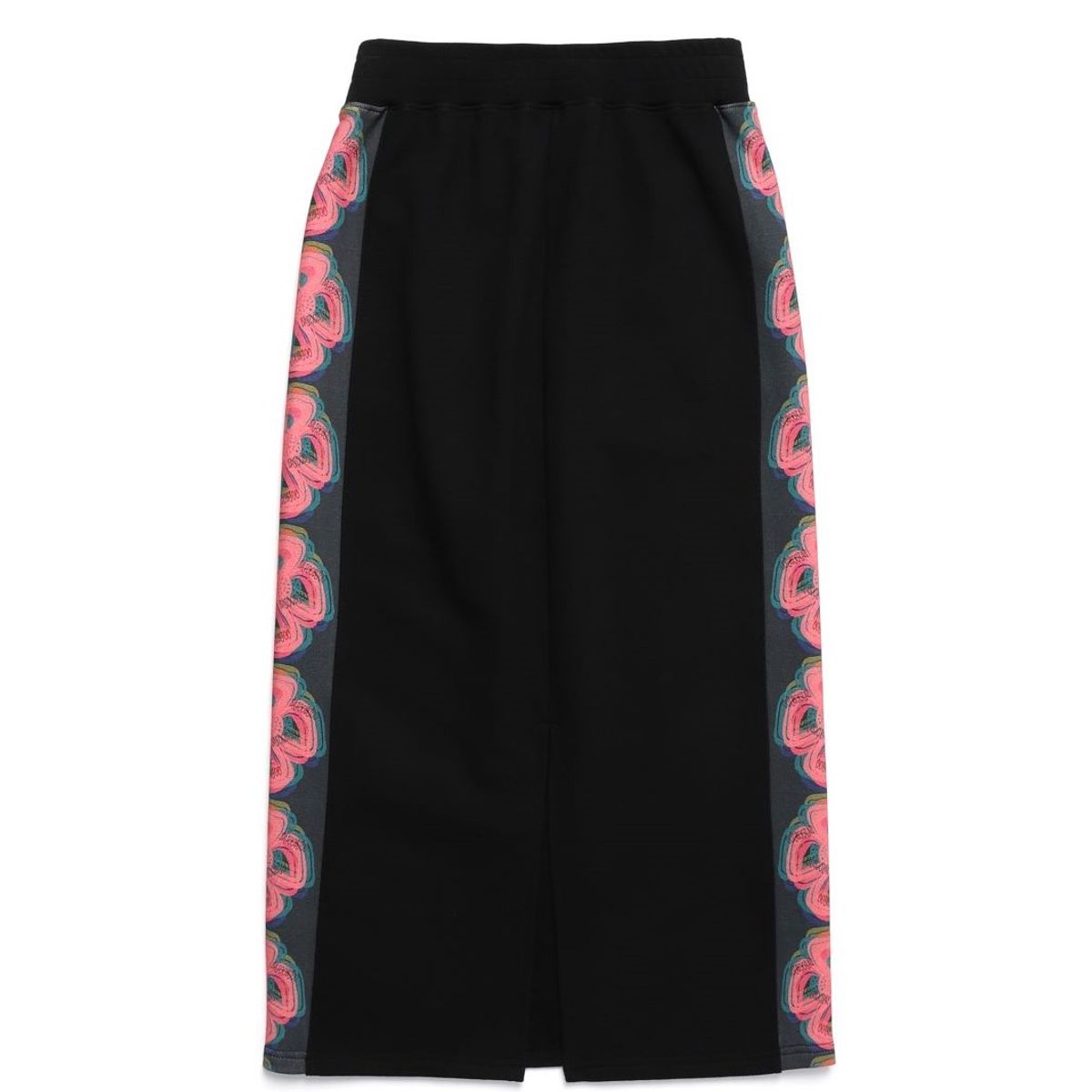 바쥬비쥬(BAJOO BIJOO) BIG POCKET H LINE FLOWER LONG SKIRT [BLACK]