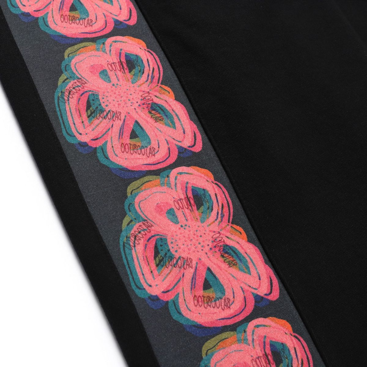 바쥬비쥬(BAJOO BIJOO) BIG POCKET H LINE FLOWER LONG SKIRT [BLACK]