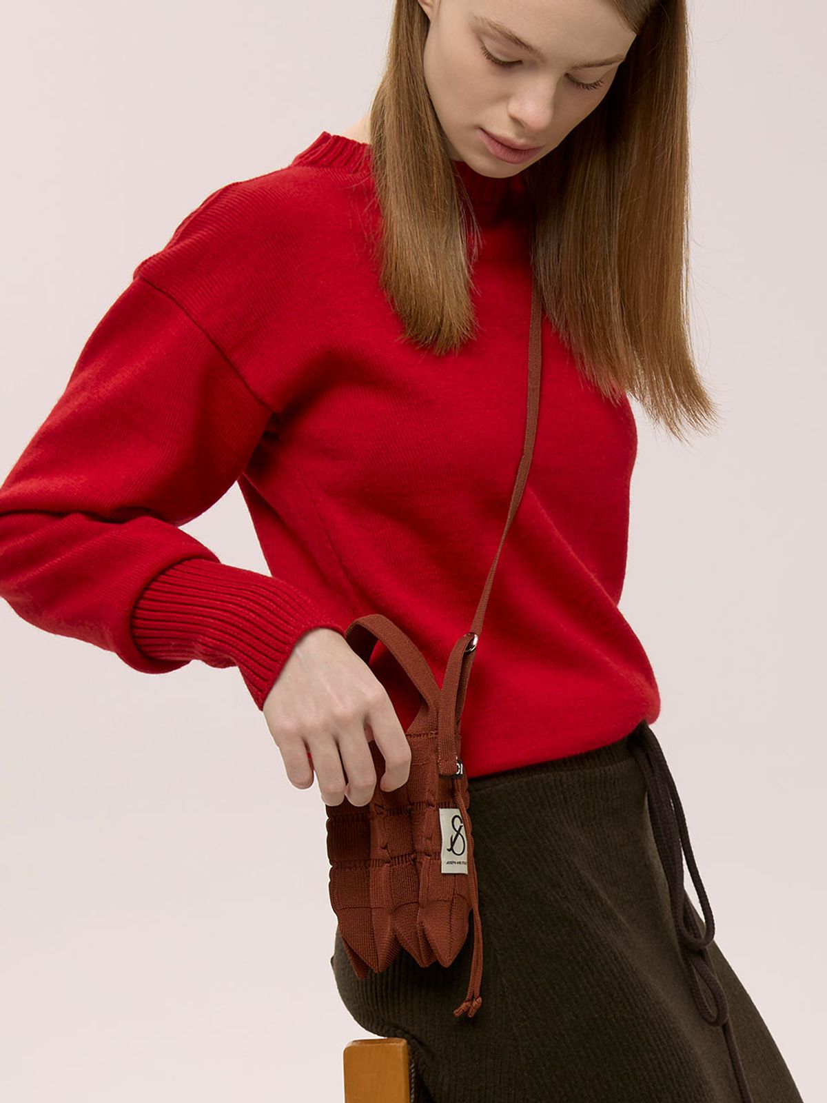조셉앤스테이시(JOSEPH&STACEY) Lucky Pleats Knit Mini Cross Fiori (ALL)