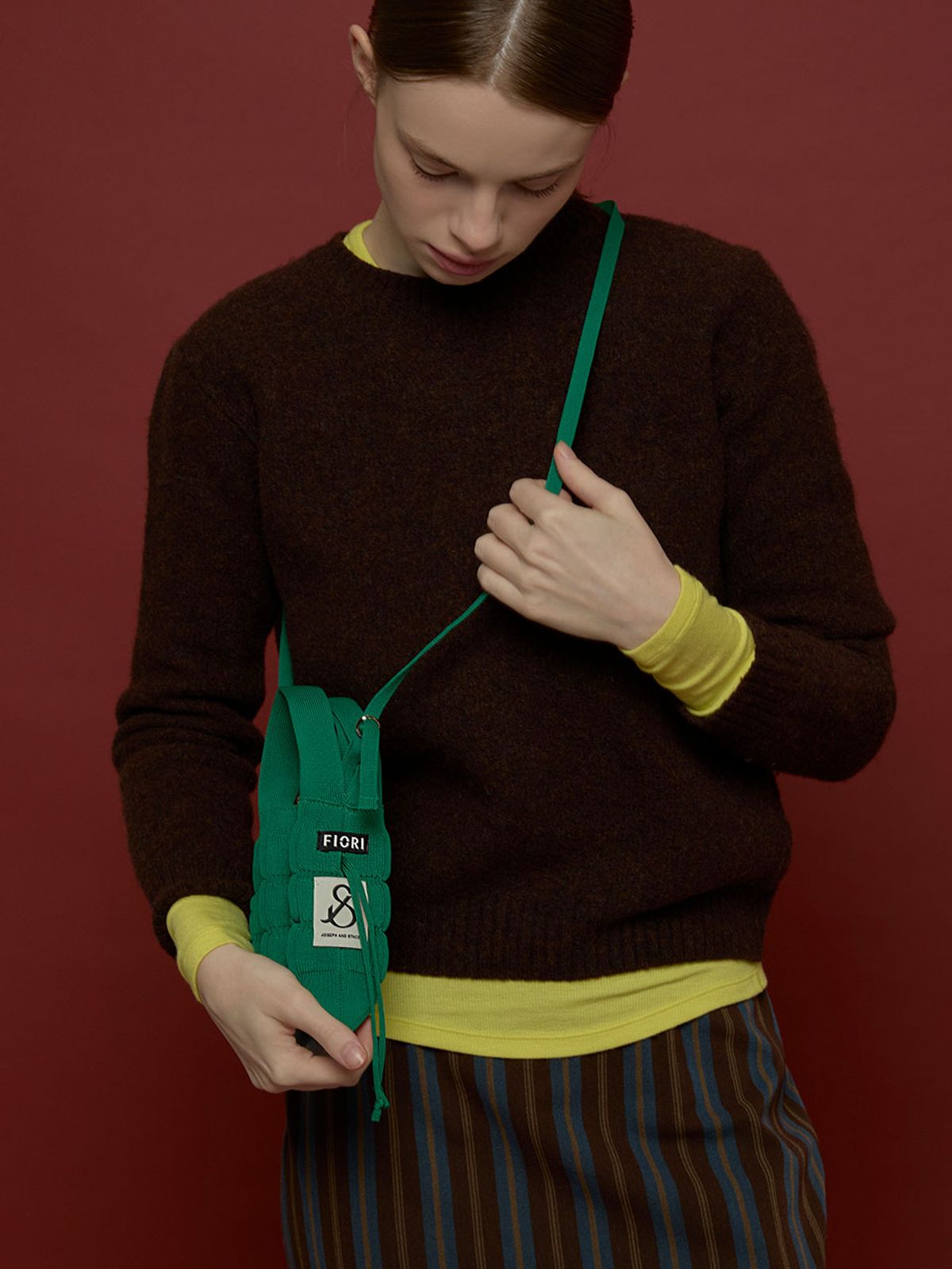 조셉앤스테이시(JOSEPH&STACEY) Lucky Pleats Knit Mini Cross Fiori (ALL)