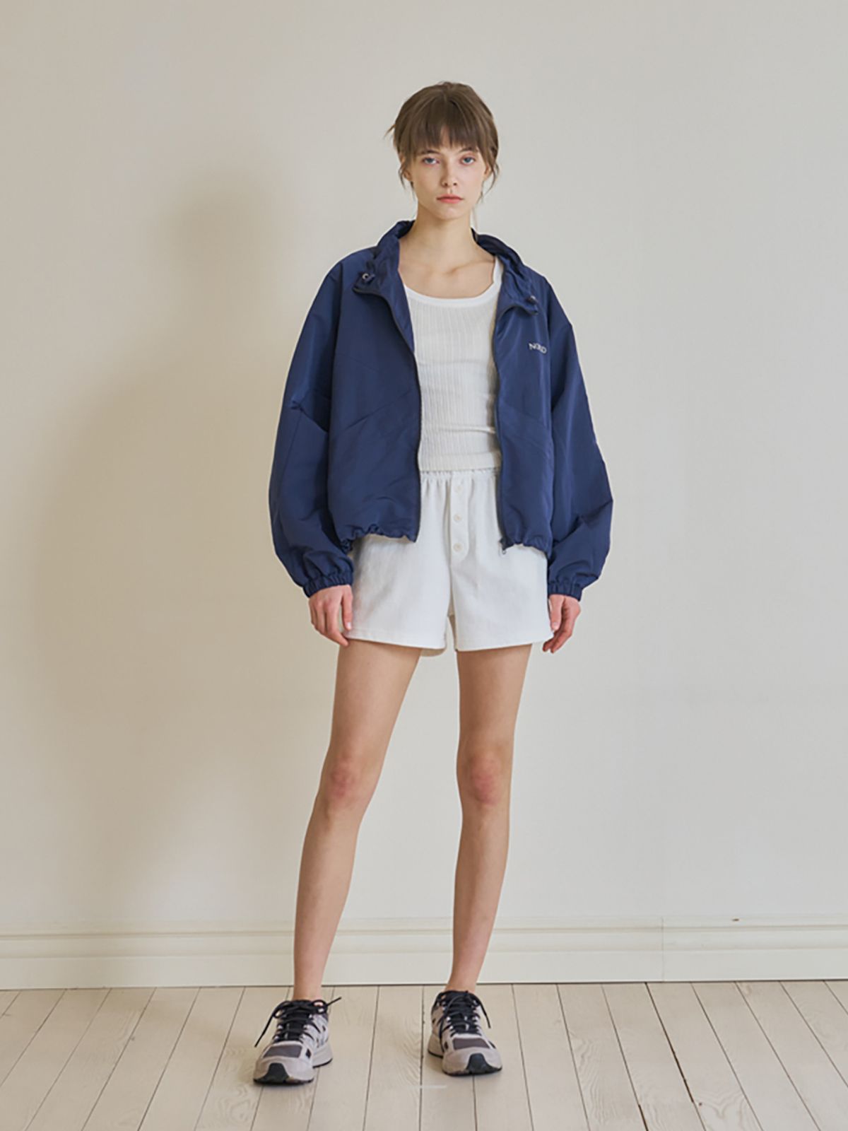 노우드(NOEUD) High collar nylon jacket (Navy)
