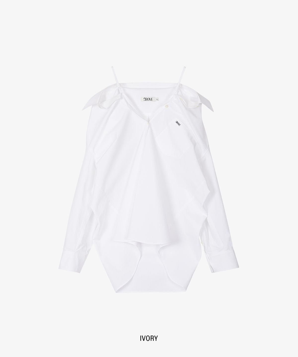 그로브(GROVE) COHEN OFF-SHOULDER SHIRT_IVORY