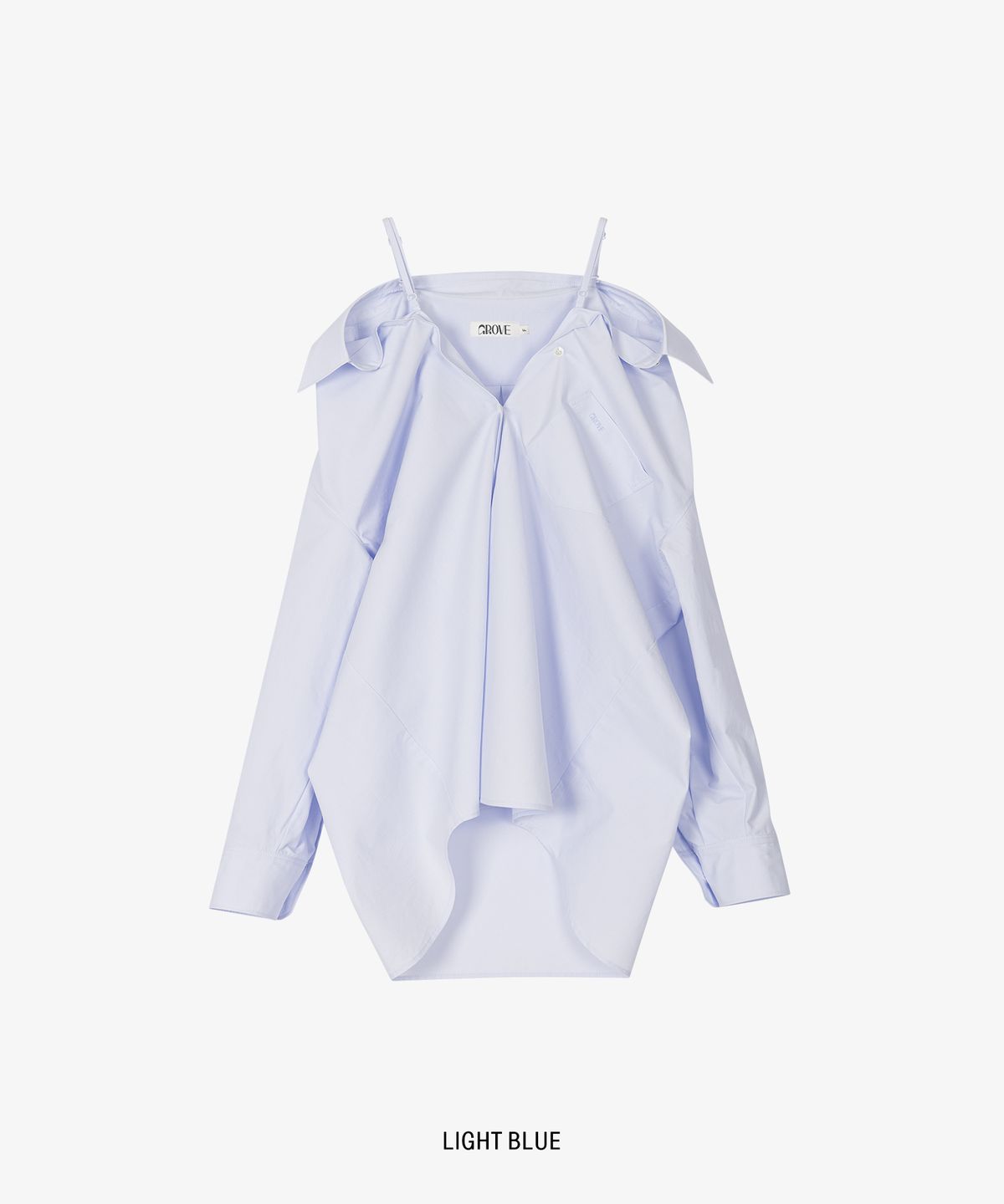 그로브(GROVE) COHEN OFF-SHOULDER SHIRT_LIGHT BLUE