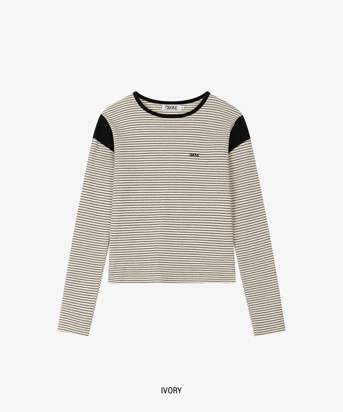 그로브(GROVE) STRIPE POST T-SHIRT_IVORY