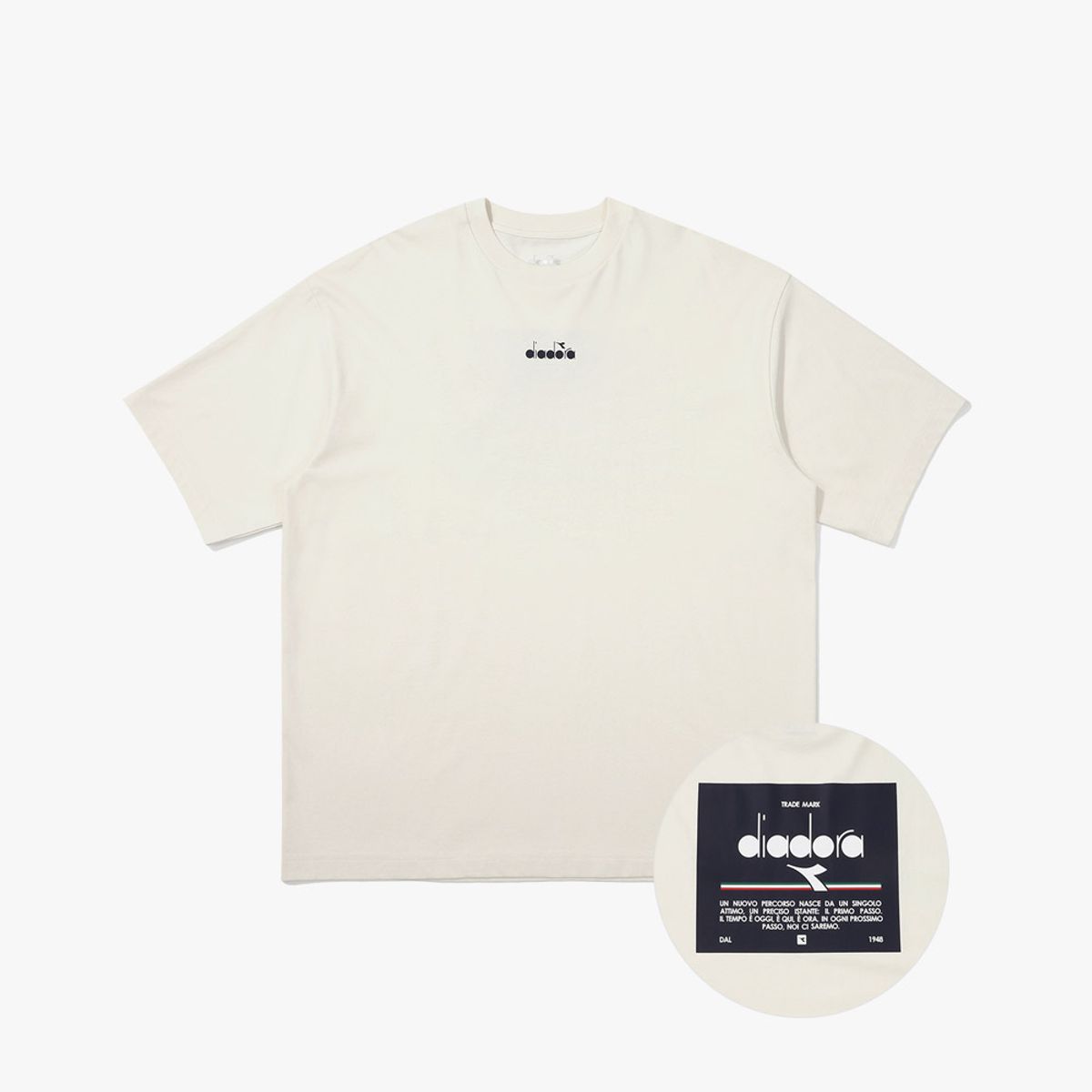 디아도라(diadora) 모멘토 라운드 티셔츠 IVORY