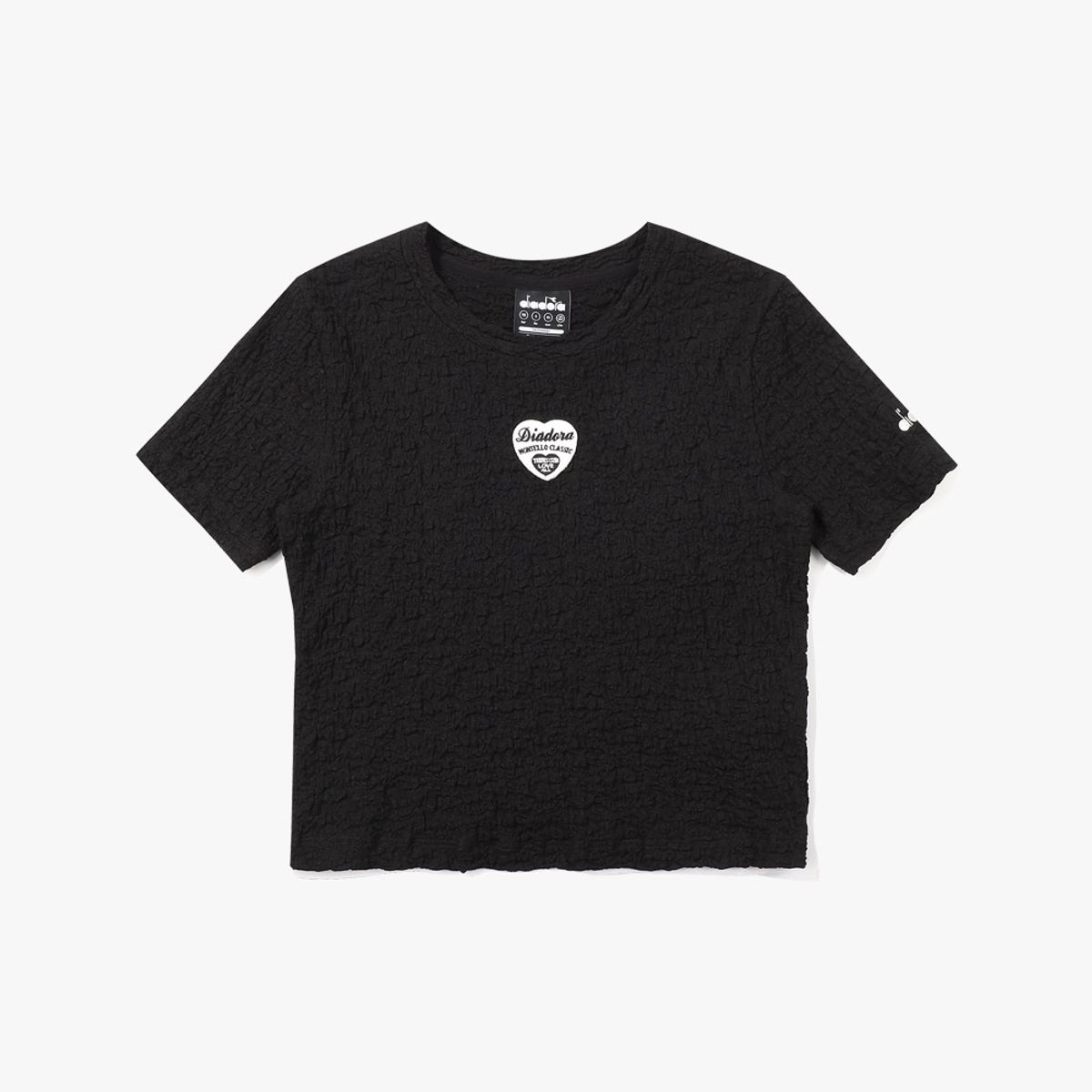 디아도라(diadora) 코모도 링클 반팔 티셔츠 우먼 BLACK