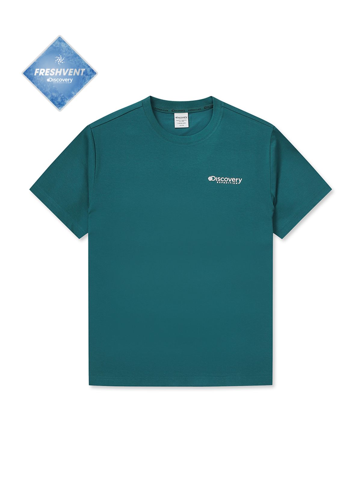 디스커버리 익스페디션(DISCOVERY EXPEDITION) 남성 프레시벤트 덴버 스몰로고 반팔티셔츠 (D/TURQUOISE)