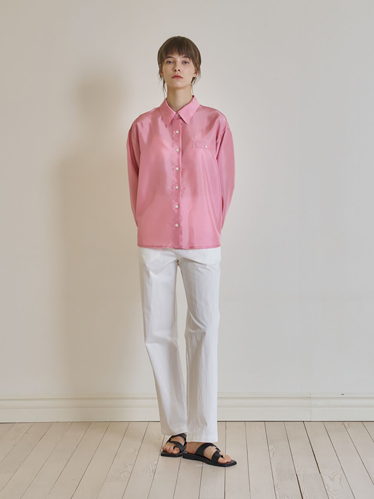 노우드(NOEUD) Shine overfit shirt (Pink)