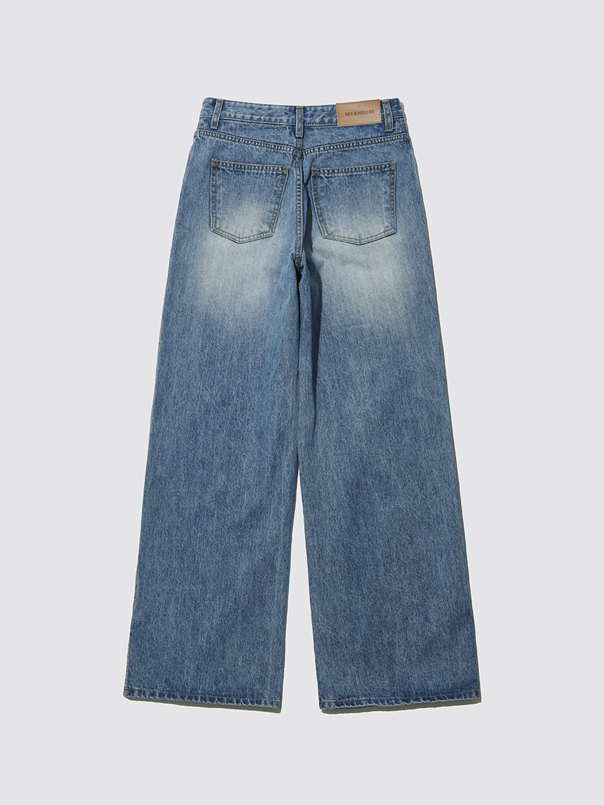 민더리(MEENDERI) STRAIGHT WASHING DENIM PANTS - SKY BLUE