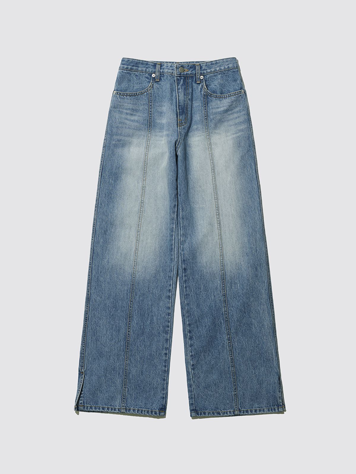 민더리(MEENDERI) STRAIGHT WASHING DENIM PANTS - SKY BLUE