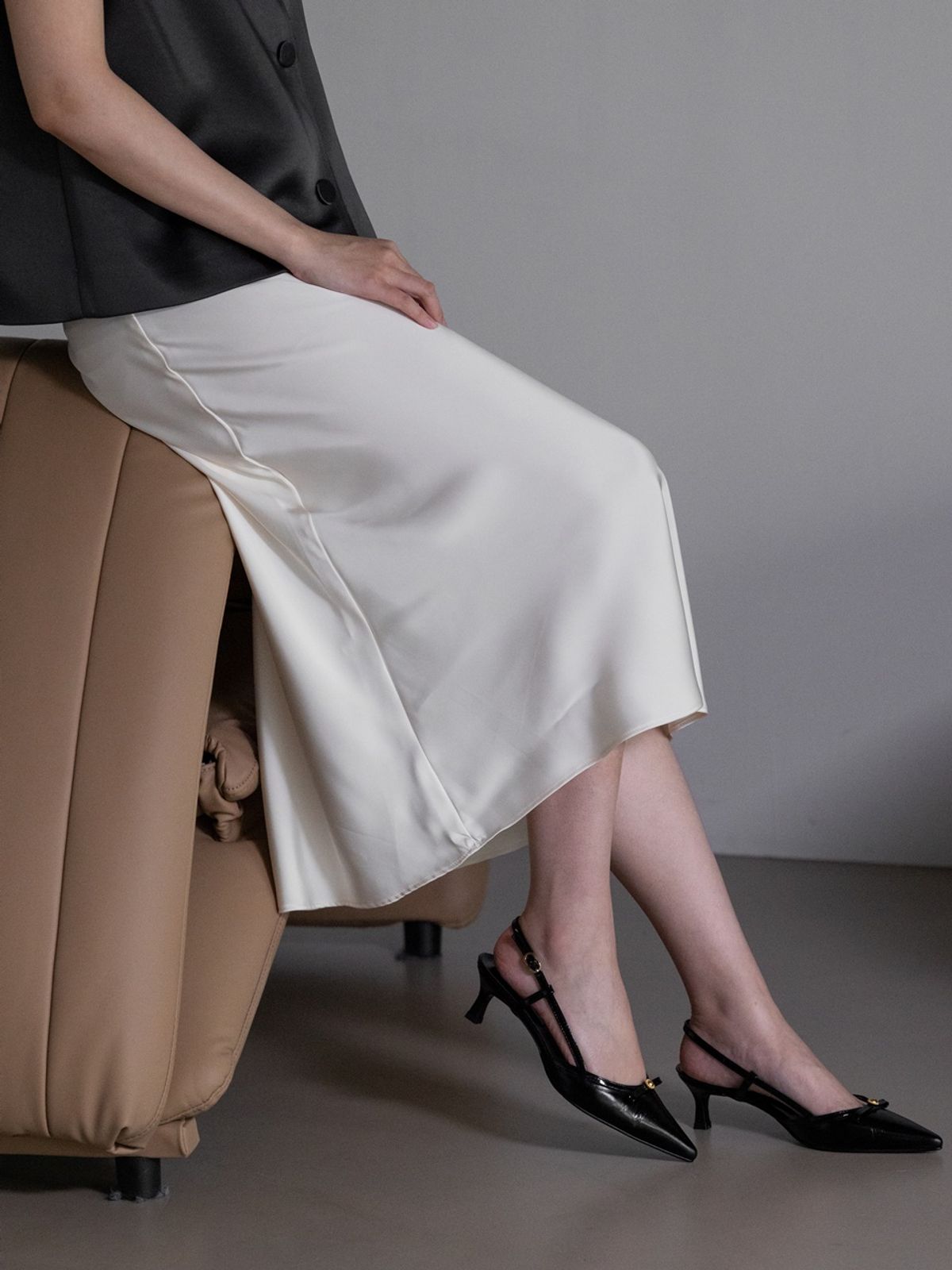 쥬다르(JEU DART) rina ribbon slingback black