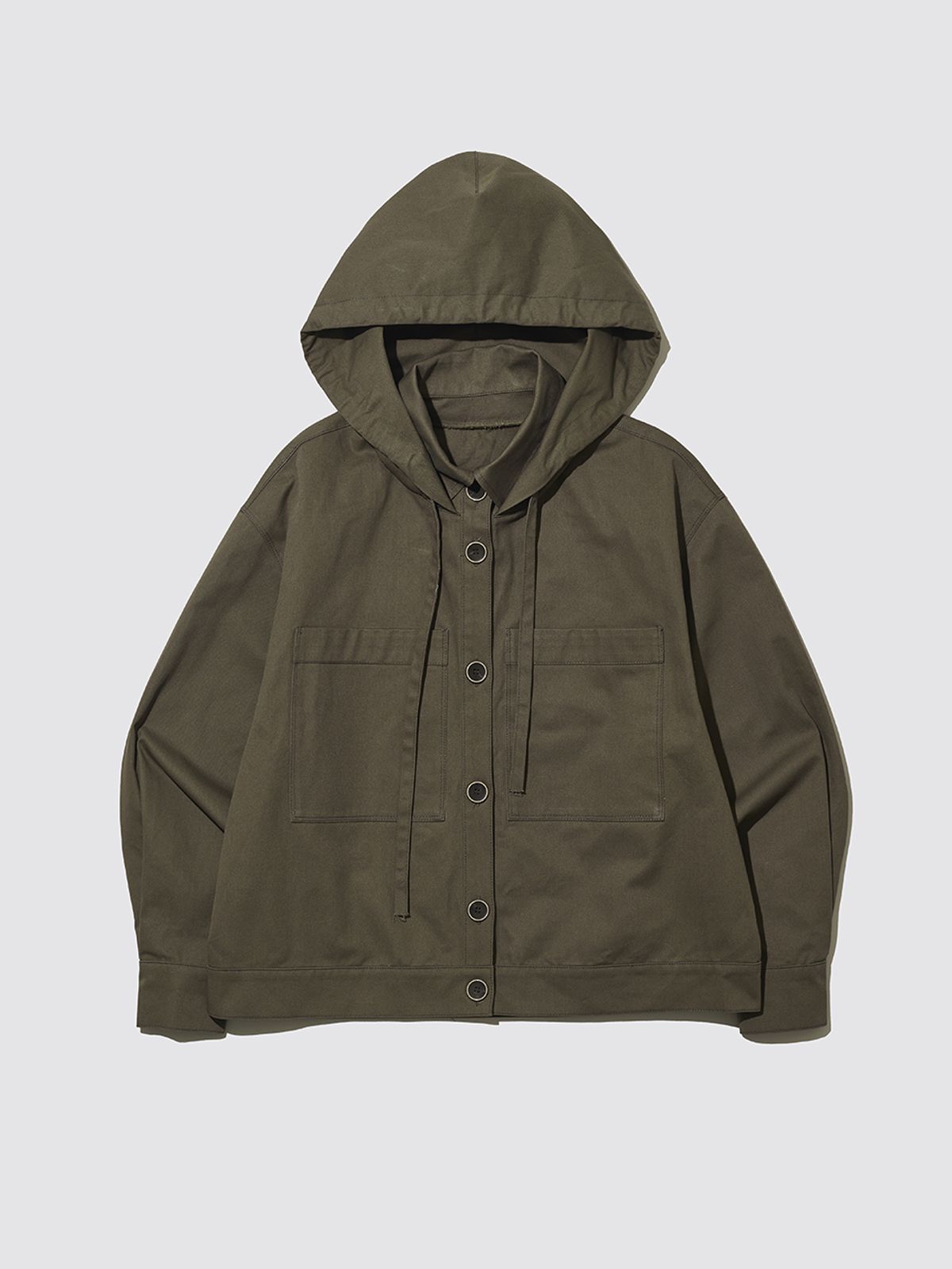 민더리(MEENDERI) HOODIE SHIRT JACKET - BROWN