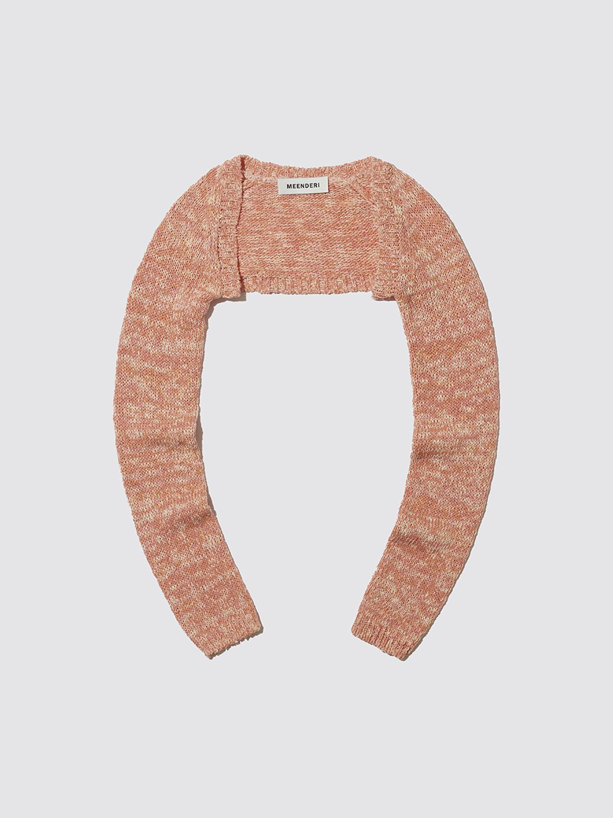 민더리(MEENDERI) SLUB KNIT BOLERO CARDIGAN - SALMON