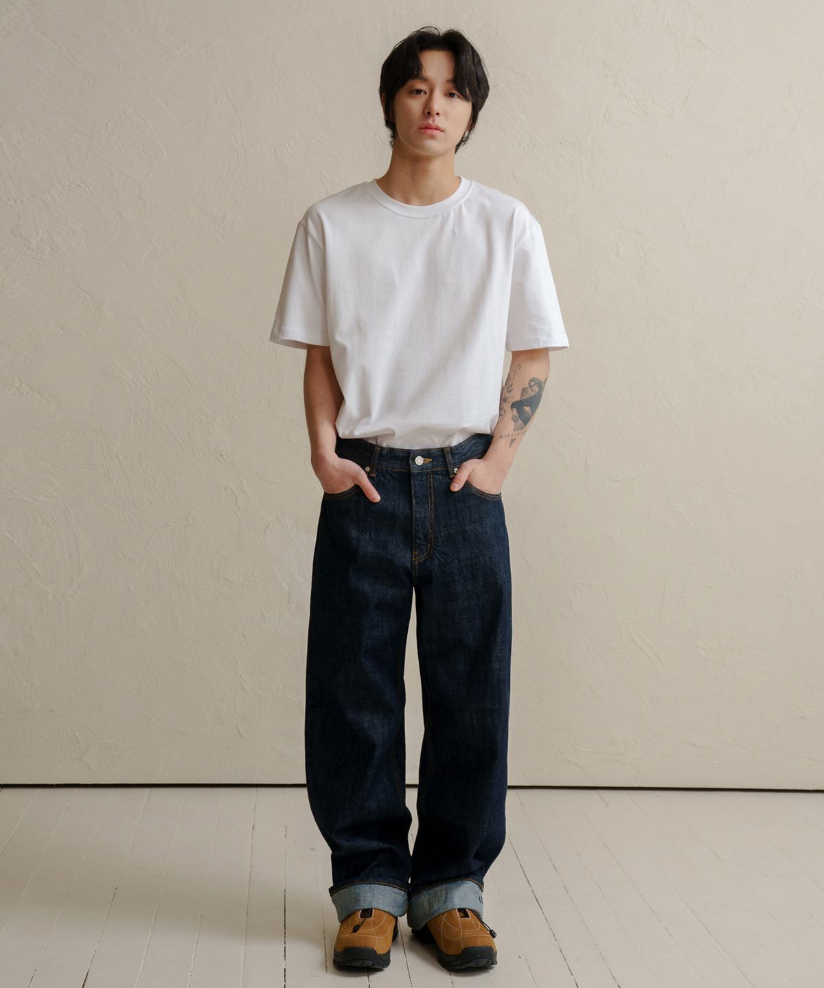 덴메이드(DENMADE) DEN0801 Selvedge Extra Wide Fit (Mid Indigo)