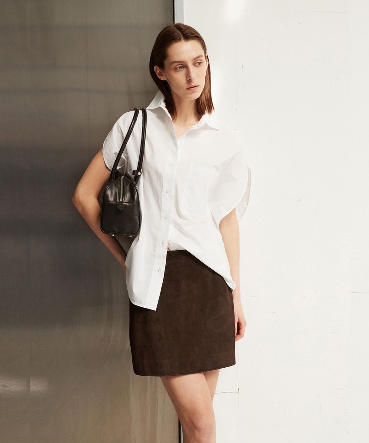 베르데마르(VERDEMAR) Nappa lambskin Boston shoulder bag_Black