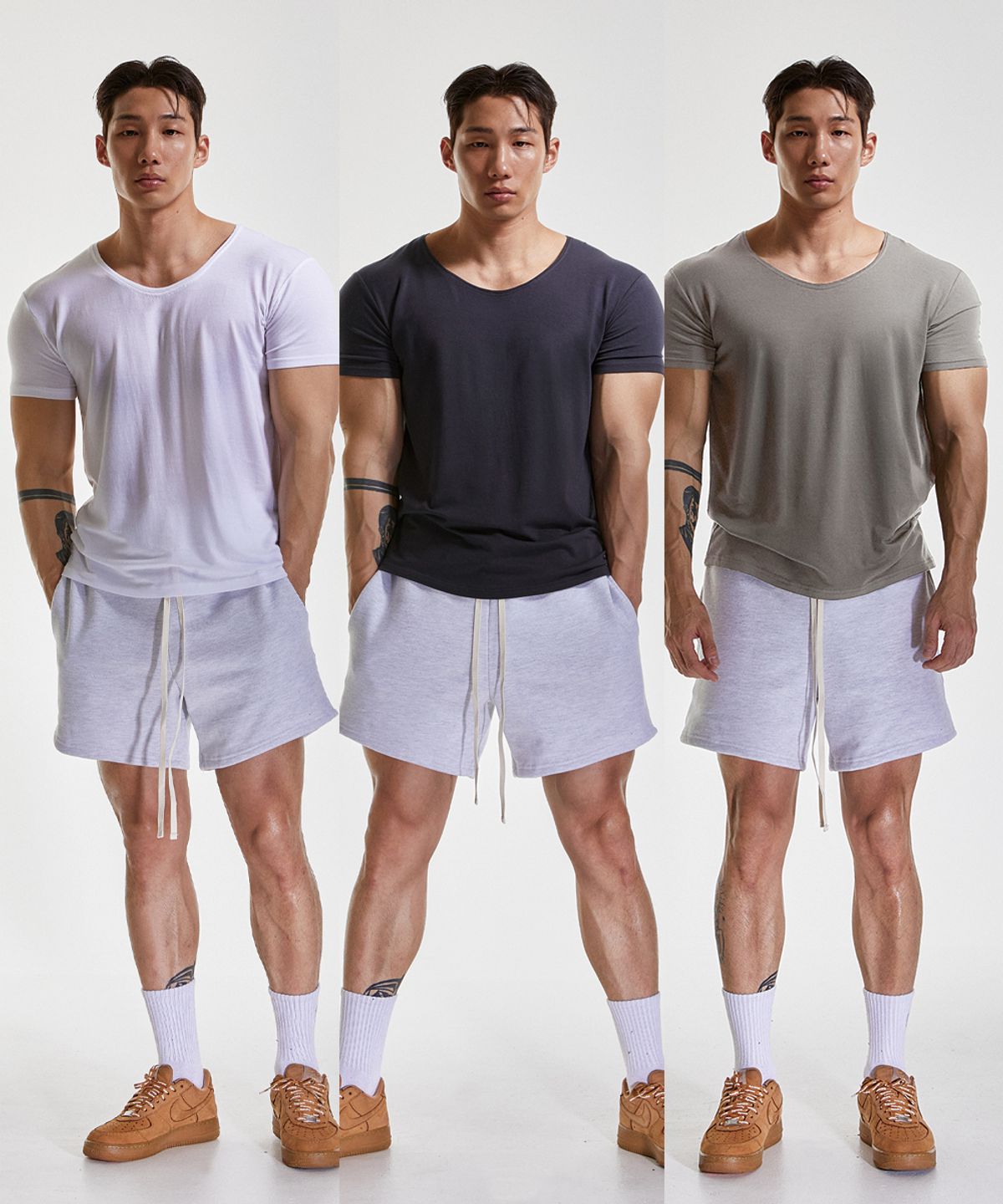 알브이디(RVD) 텐셀모달 와이드 U넥 머슬핏 반팔티 (6pack)