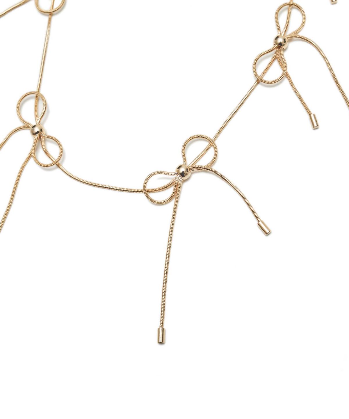 라츠유(LOTSYOU) Ribbons bon chain necklace Gold