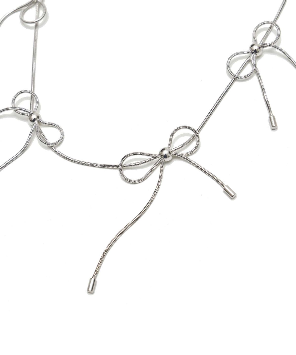 라츠유(LOTSYOU) Ribbons bon chain necklace Silver