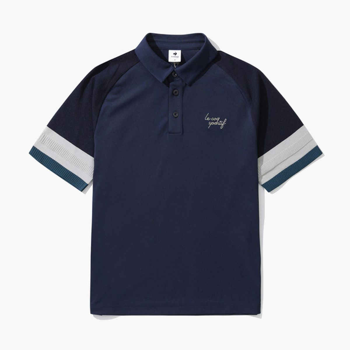 르꼬끄 골프(LECOQ GOLF) 남성 스웨터 하이브리드 라글런 패턴 티셔츠 (GP121MTS38)
