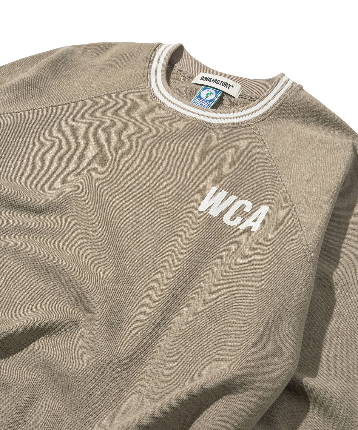 디스커스 애슬레틱(DISCUS ATHLETIC) DA × OAM Stripe Ribbed Sweatshirt Khaki Beige