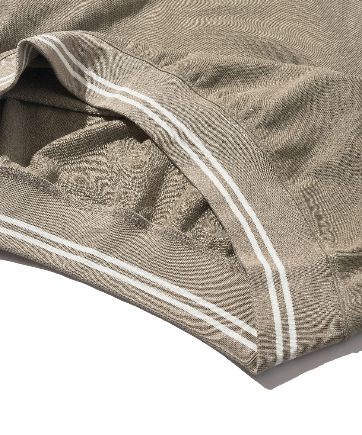 디스커스 애슬레틱(DISCUS ATHLETIC) DA × OAM Stripe Ribbed Sweatshirt Khaki Beige