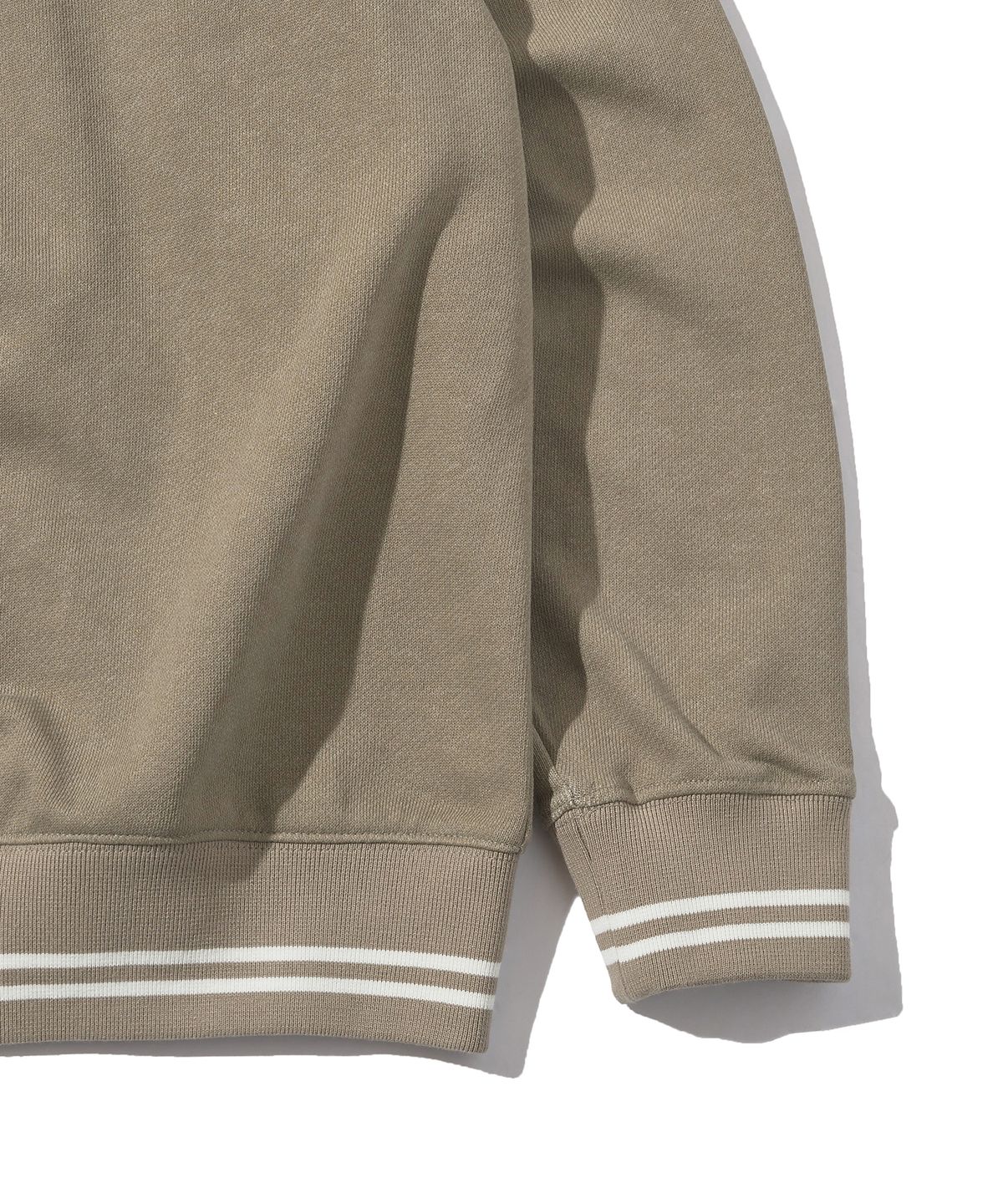 디스커스 애슬레틱(DISCUS ATHLETIC) DA × OAM Stripe Ribbed Sweatshirt Khaki Beige