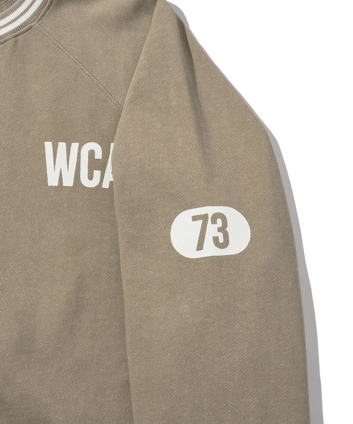 디스커스 애슬레틱(DISCUS ATHLETIC) DA × OAM Stripe Ribbed Sweatshirt Khaki Beige