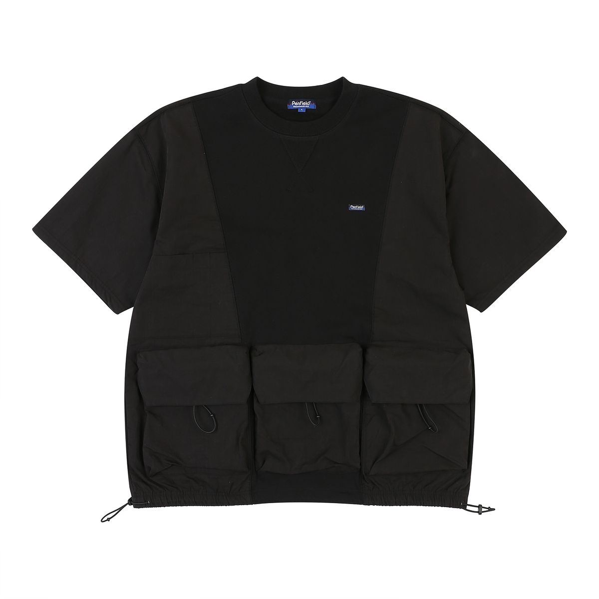 펜필드(PENFIELD) CN MIXED HALF SWEAT SHIRT BLACK_FQ2KT89U