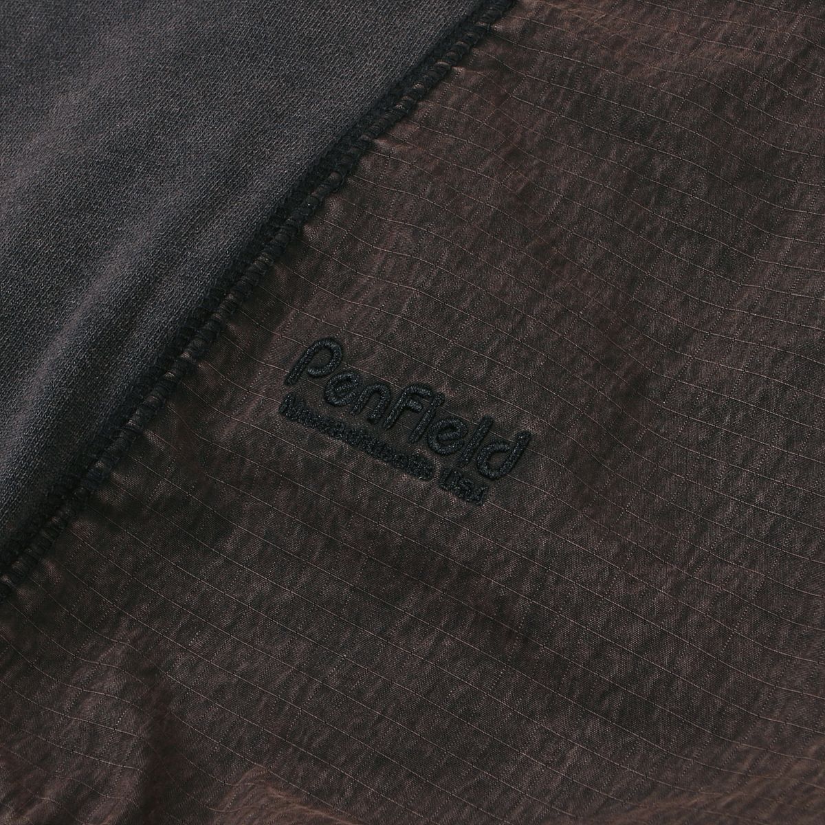 펜필드(PENFIELD) CN MIXED HALF SWEAT SHIRT DARK BROWN_FQ2KT88U