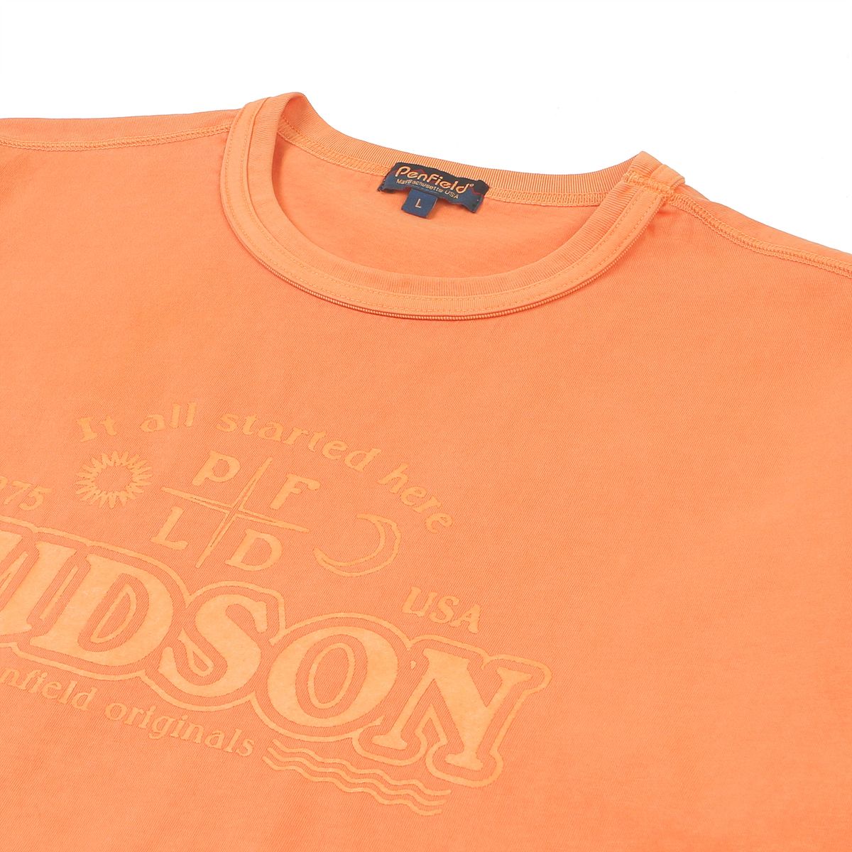 펜필드(PENFIELD) PIGMENT DYED BASIC SHORT SLEEVE ORANGE_FQ2KT53U