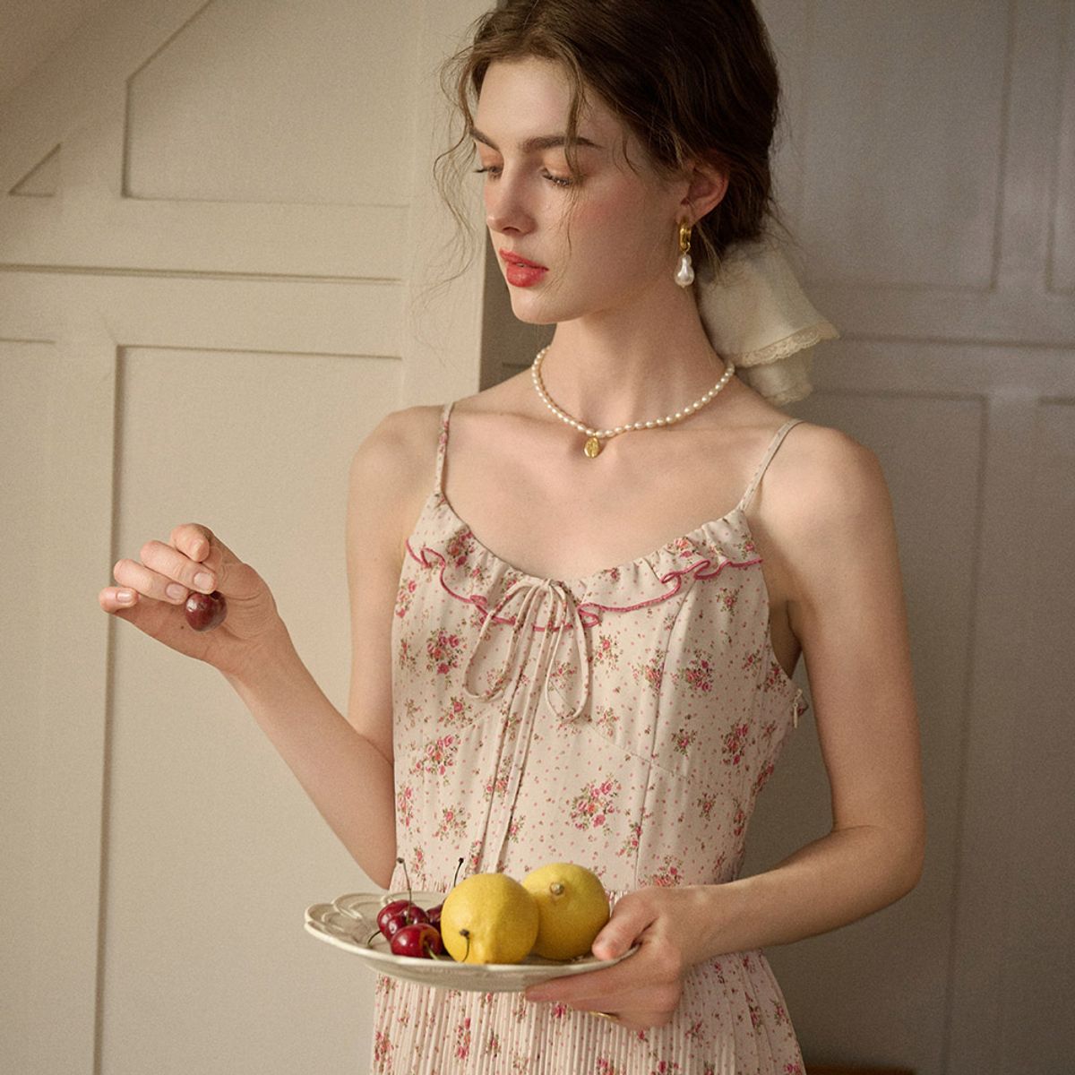 심플레트로(SIMPLE RETRO) SR_Wind floral slip dress