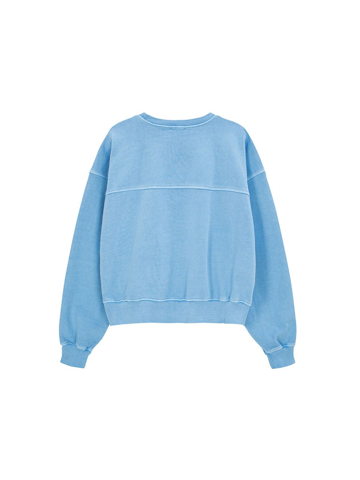 샐러드바구니(SALAD BAGUNI) Heavy Pigment Lettering Sweatshirt - light blue