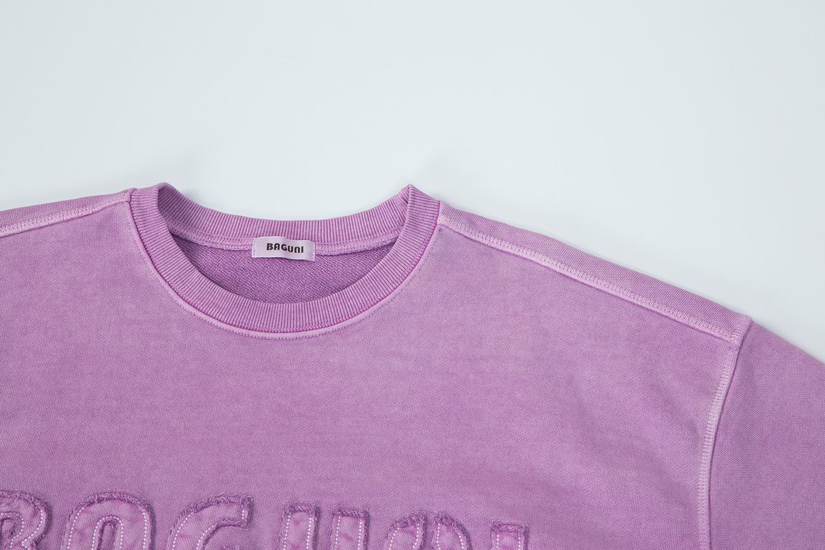샐러드바구니(SALAD BAGUNI) Heavy Pigment Lettering Sweatshirt - light purple