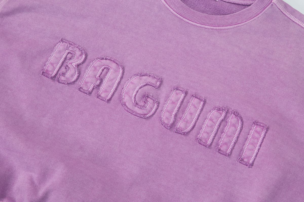 샐러드바구니(SALAD BAGUNI) Heavy Pigment Lettering Sweatshirt - light purple
