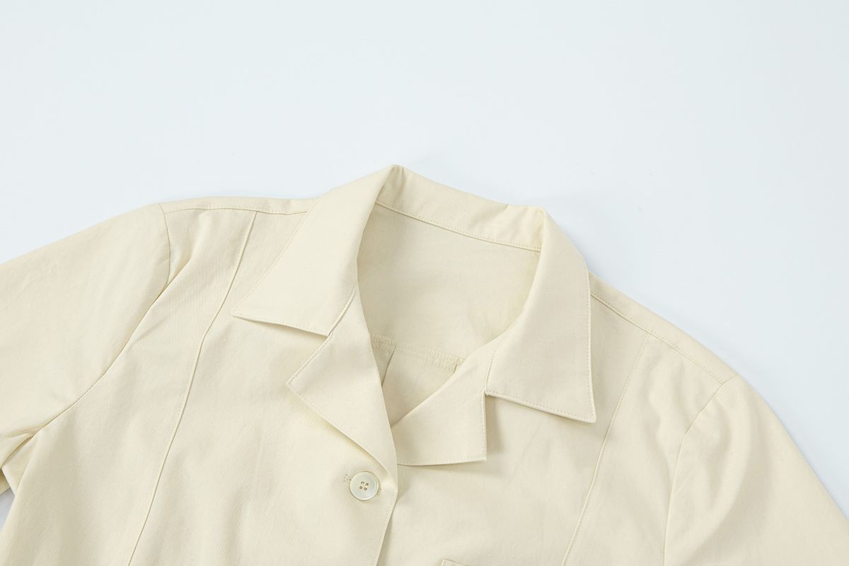 샐러드바구니(SALAD BAGUNI) Emblem Pocket Short Sleeve Shirt - butter
