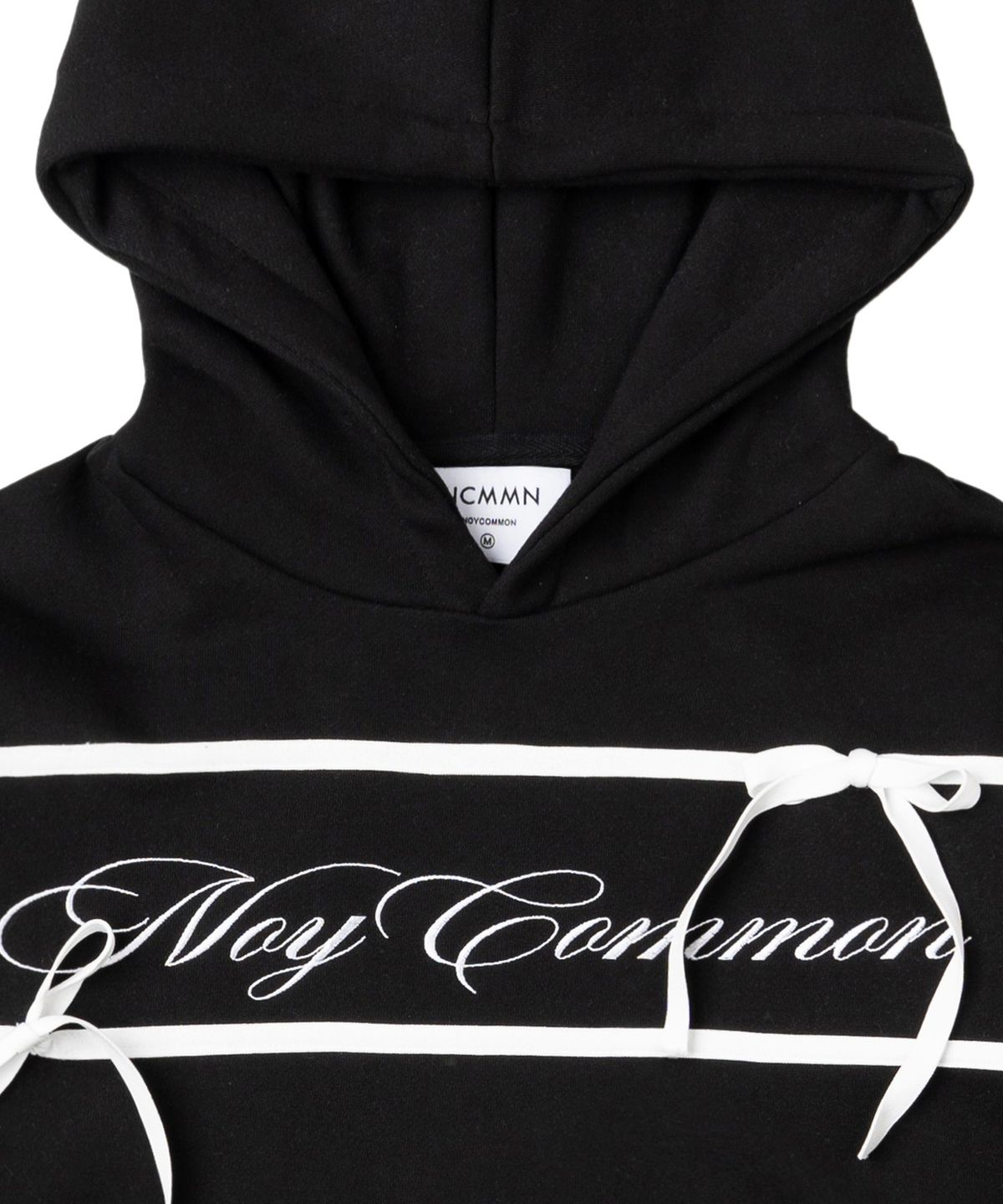 노이커먼(NOYCOMMON) NOY RIBBON CROP HOODIE BK