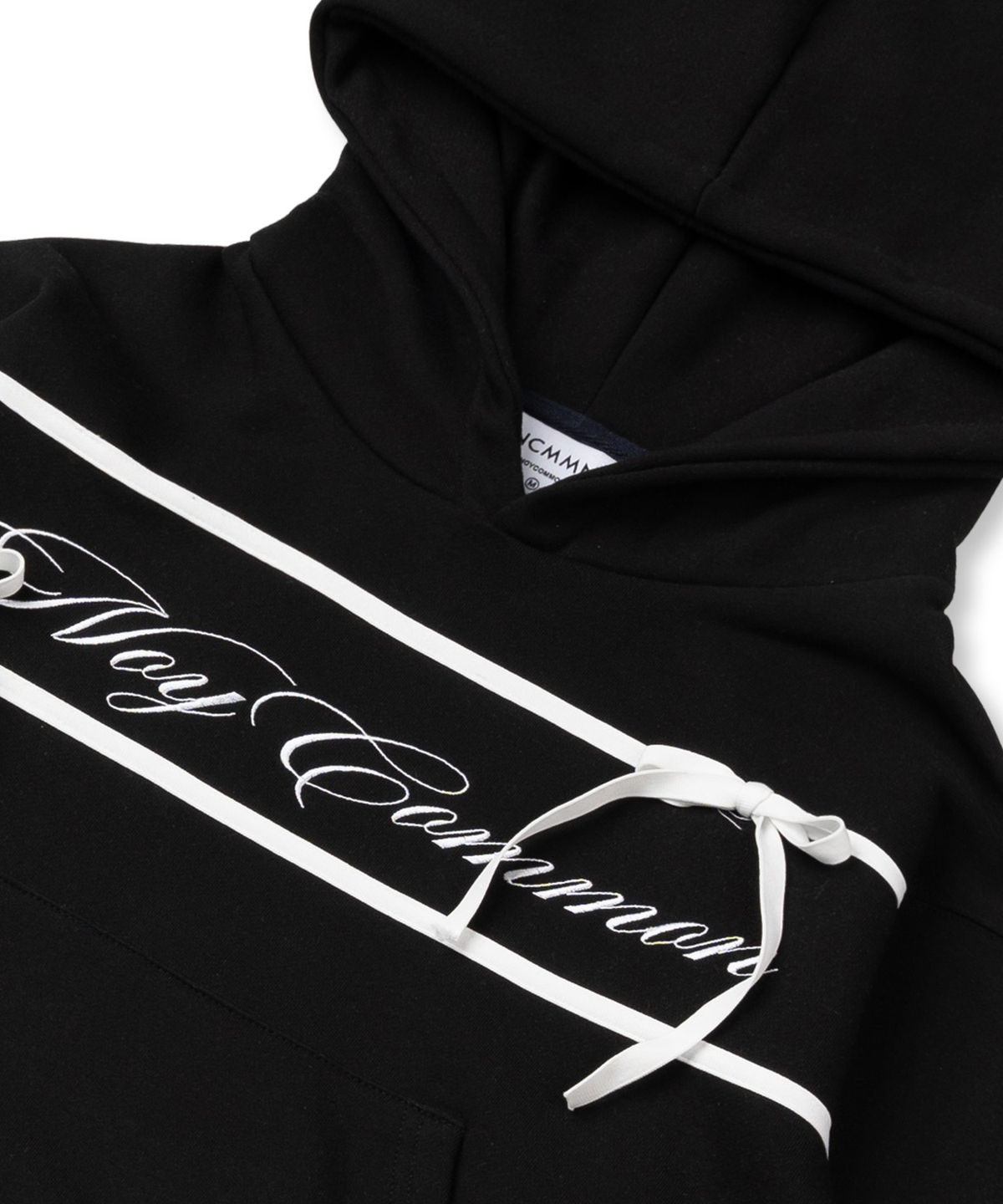 노이커먼(NOYCOMMON) NOY RIBBON CROP HOODIE BK