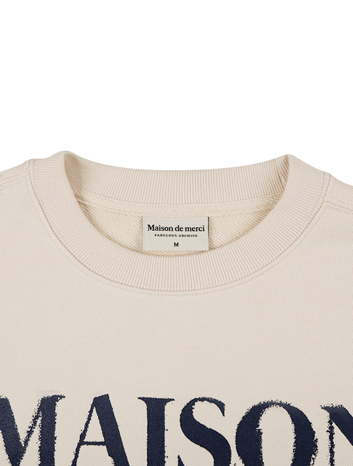 라 메종 스튜디오(LA MAISON STUDIO) UNISEX 카고포켓 DISPLACE 로고 맨투맨 크림(FCE1TS101M)