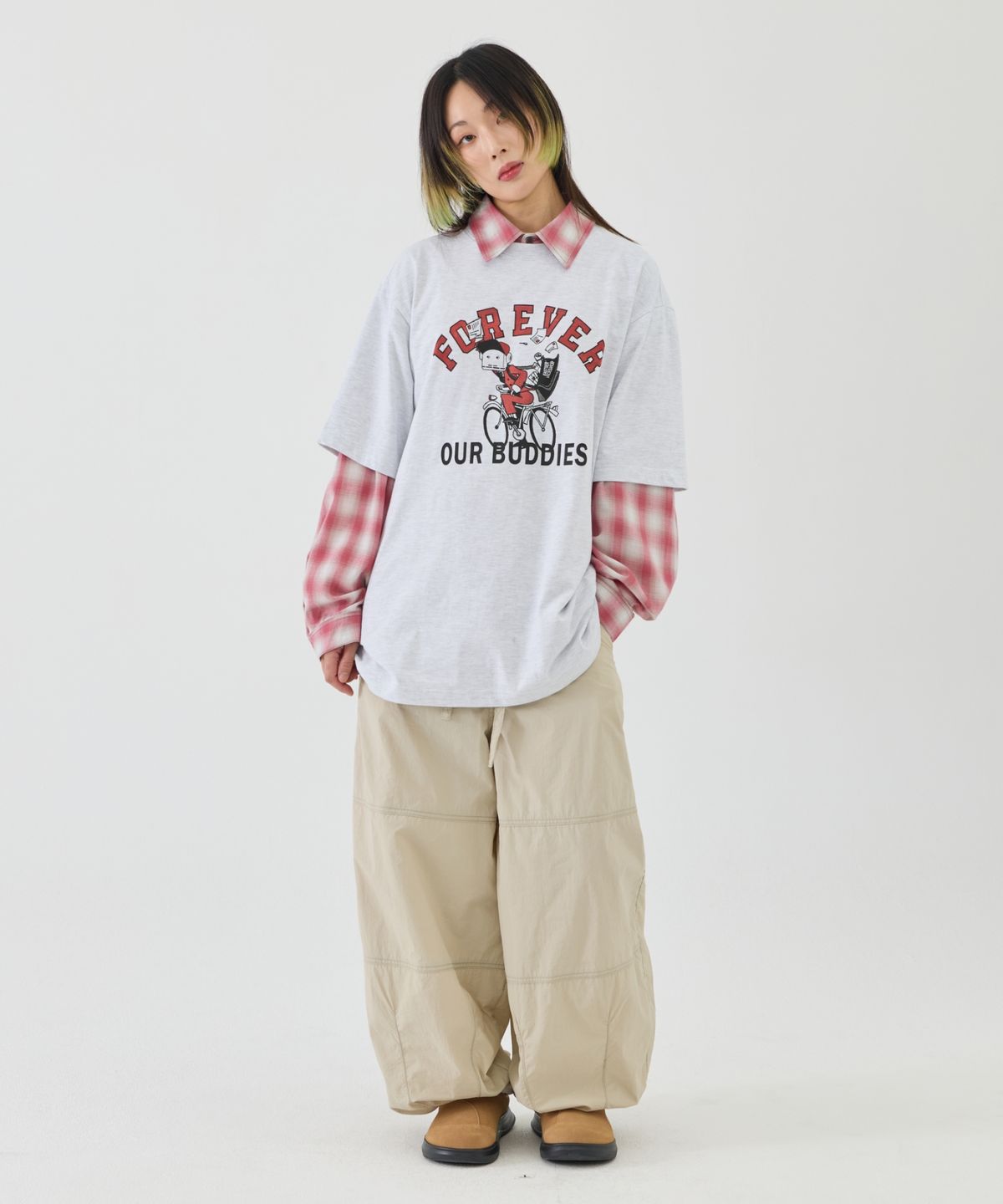 이스트서비스샵(eastserviceshop) Our Buddies Half T - Melange White