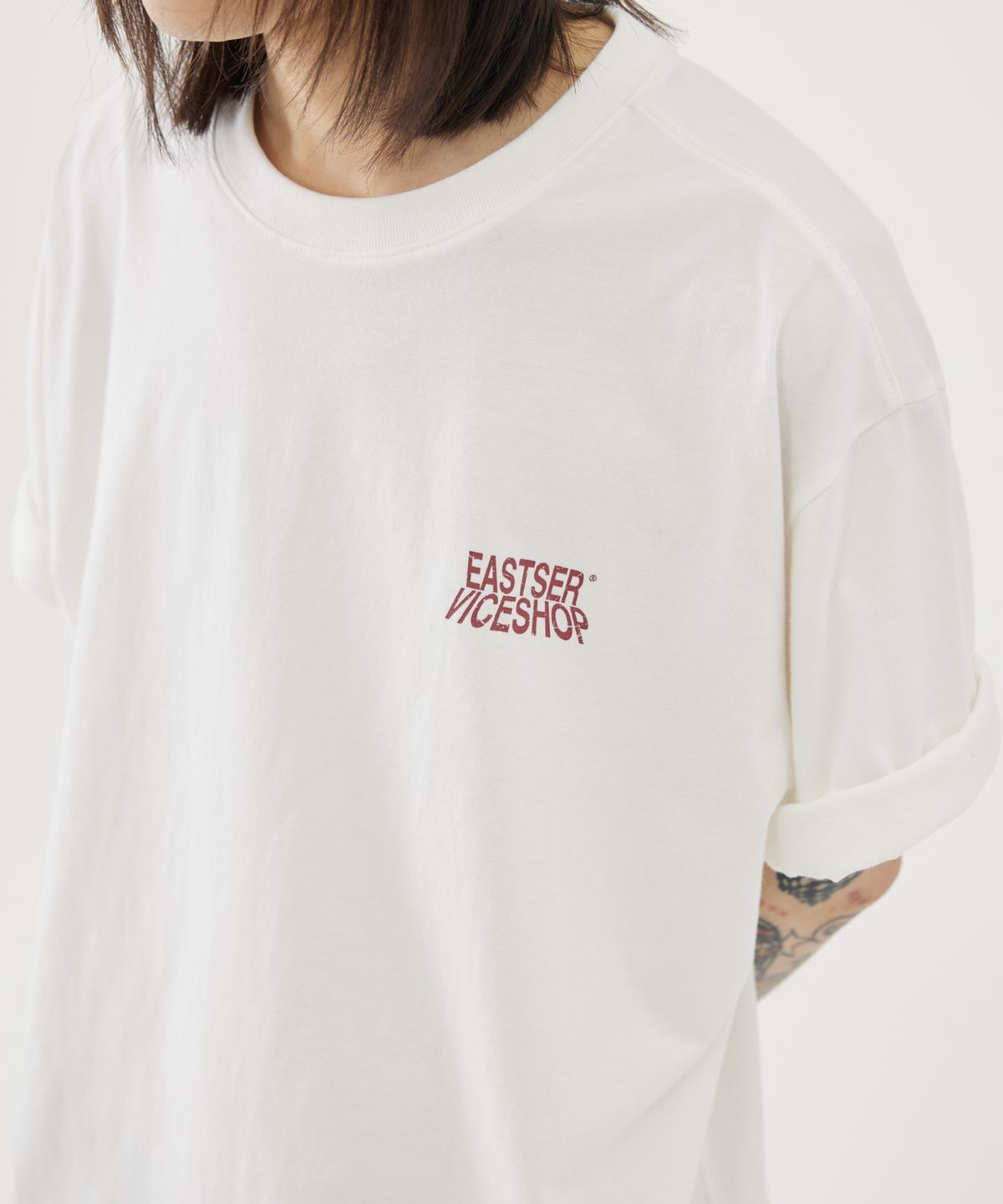 이스트서비스샵(eastserviceshop) Robo Vice Shop Half T - White
