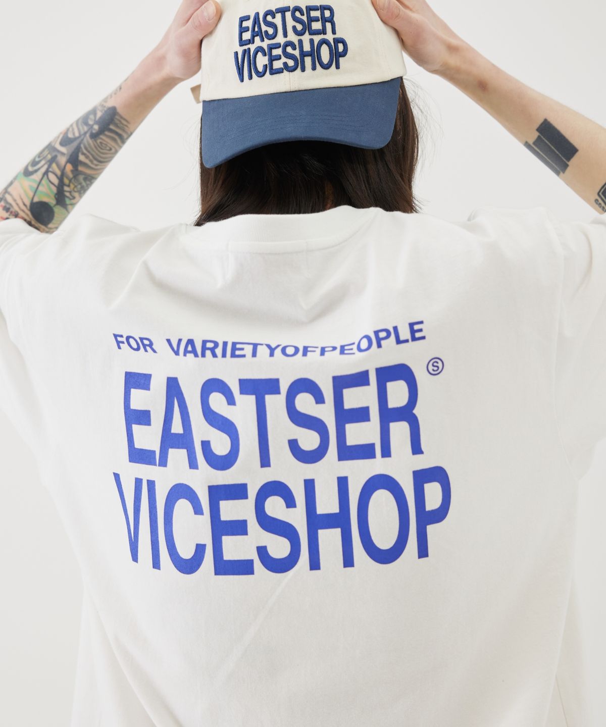 이스트서비스샵(eastserviceshop) Vice Shop Half T - White